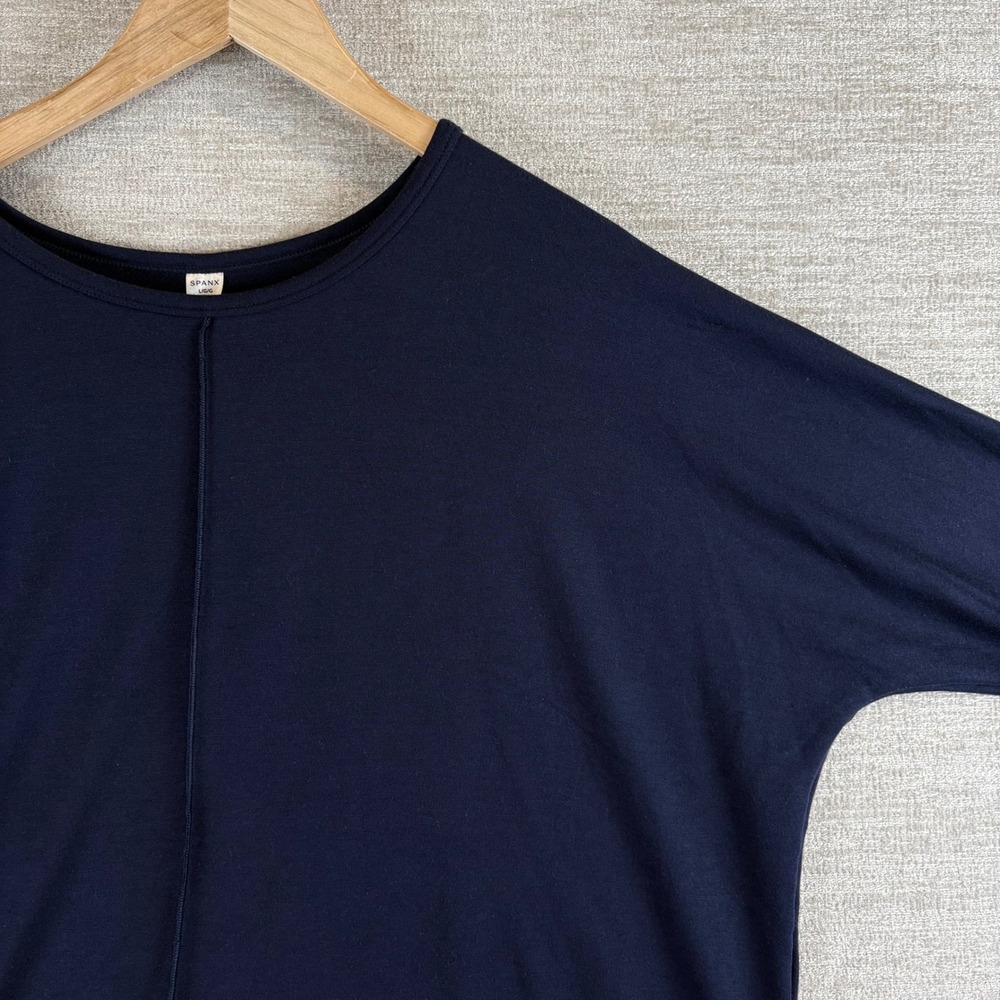 Spanx AirEssentials Long Sleeve Dolman Top Womens L Navy 50171R EUC Athleisure